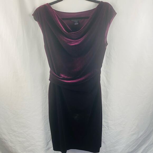 Jessica Howard Purple Velvet Cowl‎ Neck Dress Size 10 - Picture 2 of 8